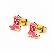 Cowgirl Boots Stud Earrings