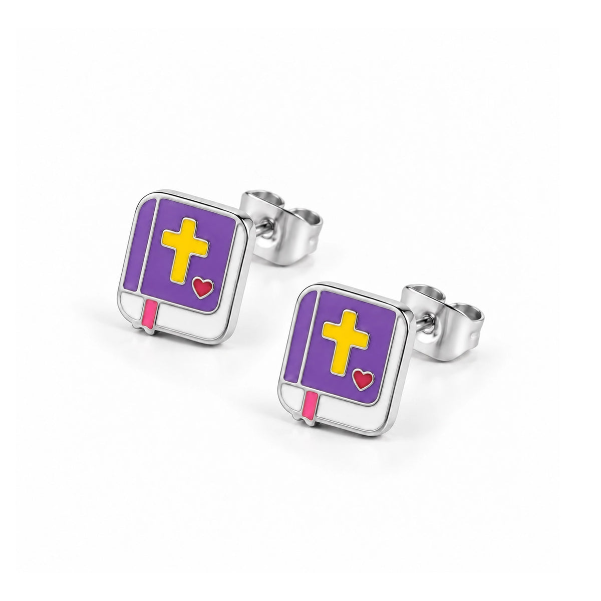 Little Bible Stud Earrings