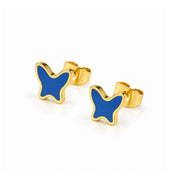 Flutter Butterfly Stud Earrings - Blue