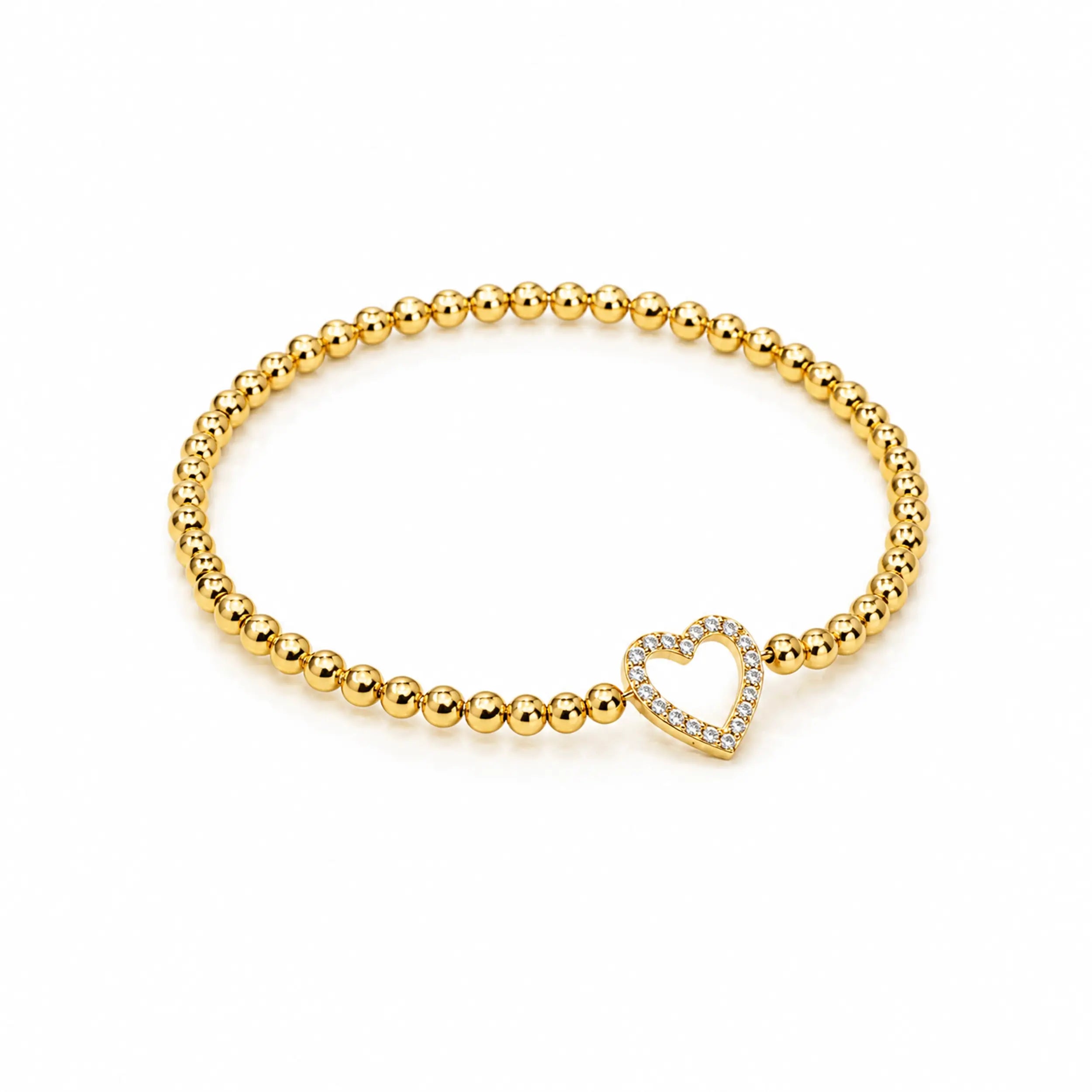 Sparkle Heart Pendant Bracelet