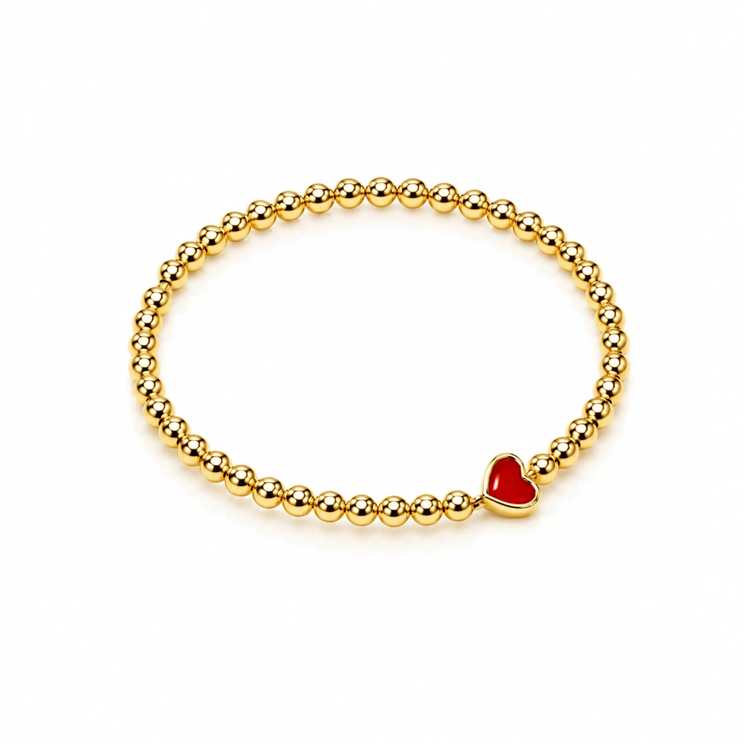Red Heart Pendant Bracelet