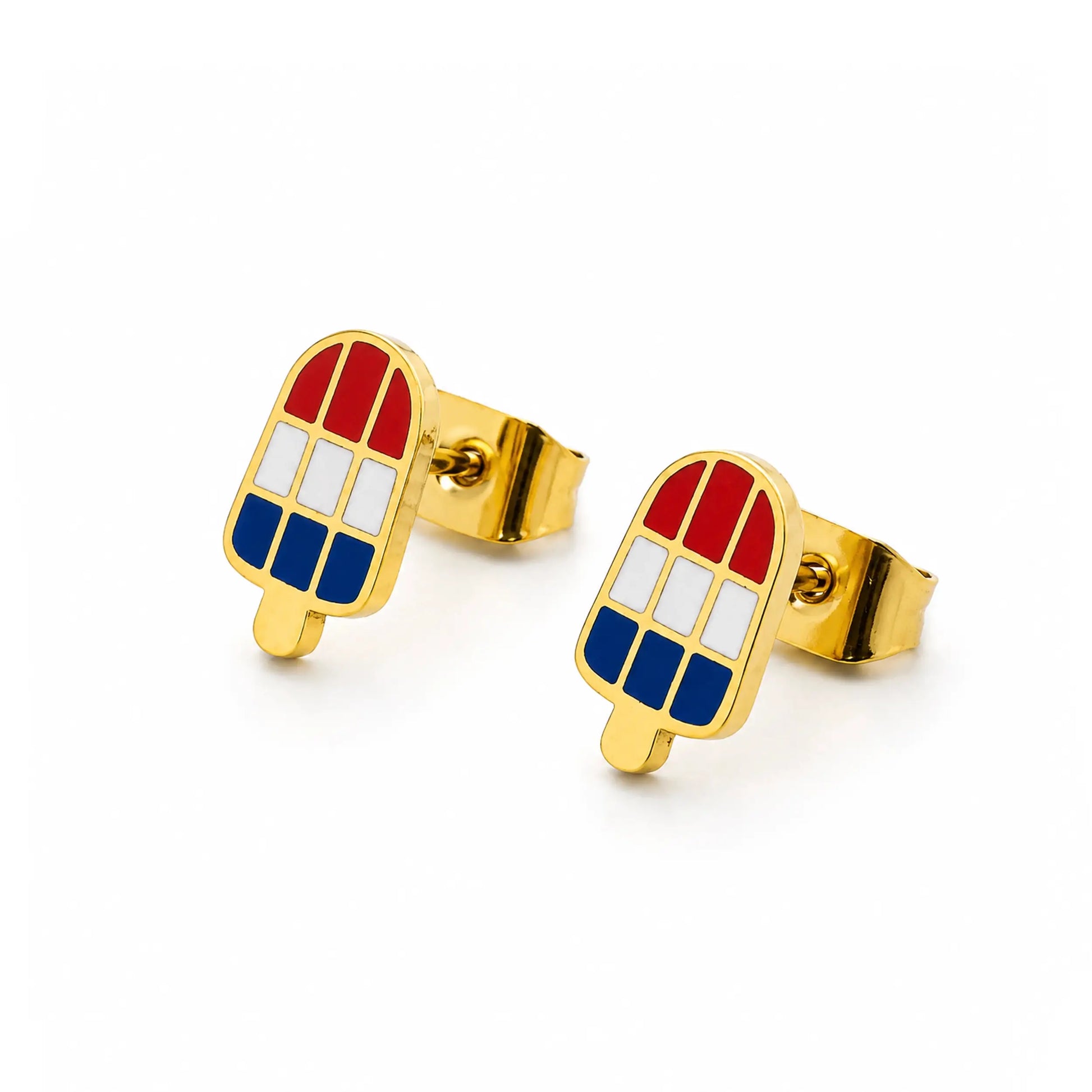 Patriotic Popsicle Stud Earrings