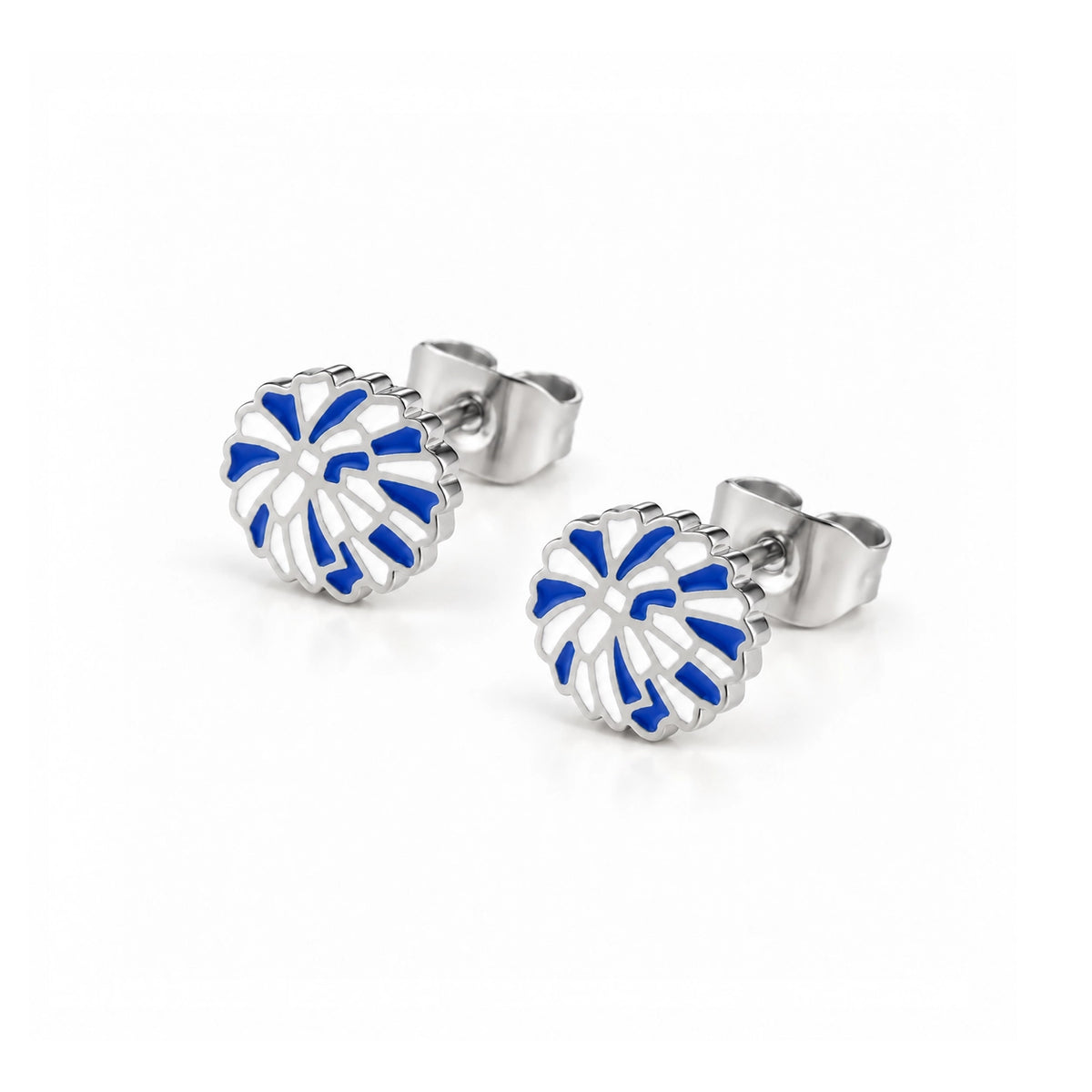 Pom Pom Spirit Stud Earrings - Blue