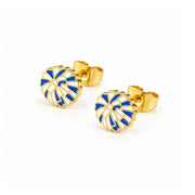 Pom Pom Spirit Stud Earrings - Blue