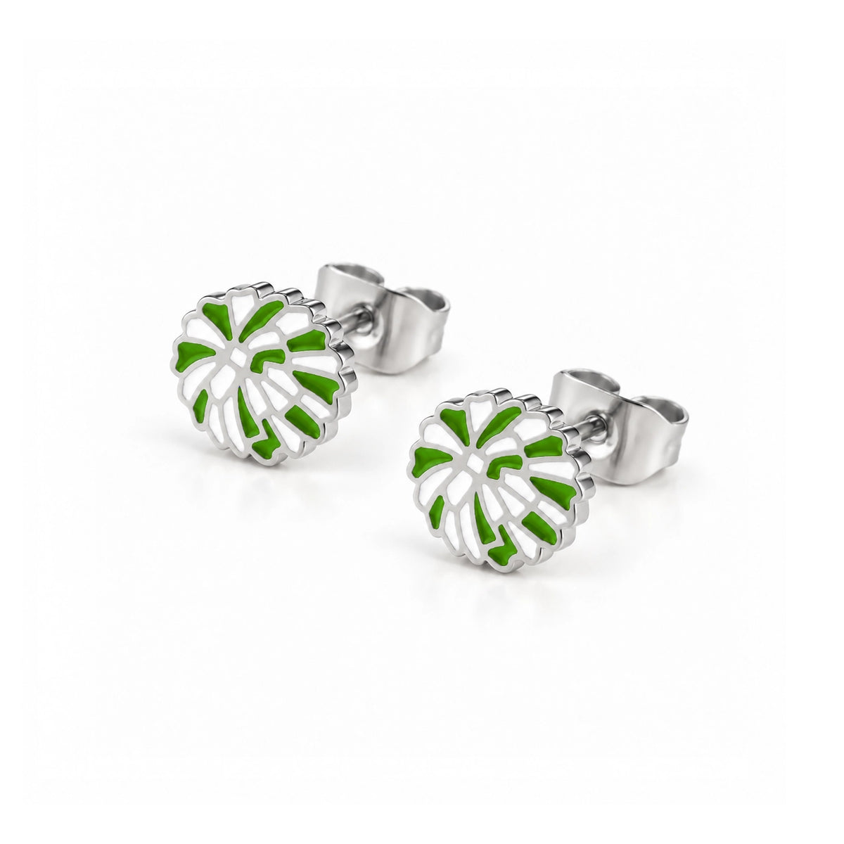 Pom Pom Spirit Stud Earrings - Green