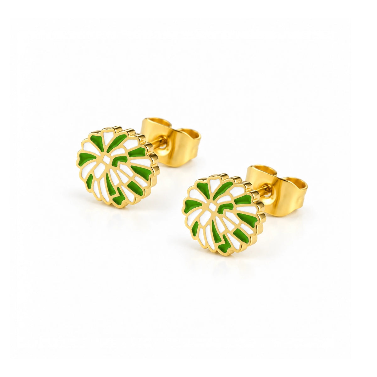 Pom Pom Spirit Stud Earrings - Green