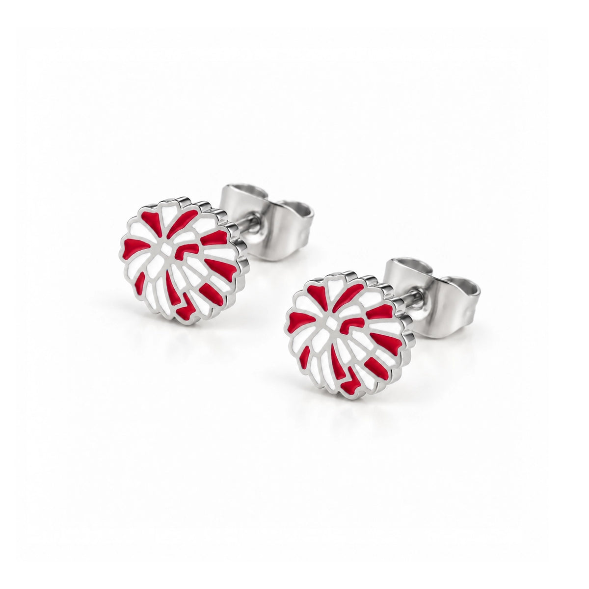Pom Pom Spirit Stud Earrings - Red