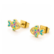 Rainbow Fish Stud Earrings