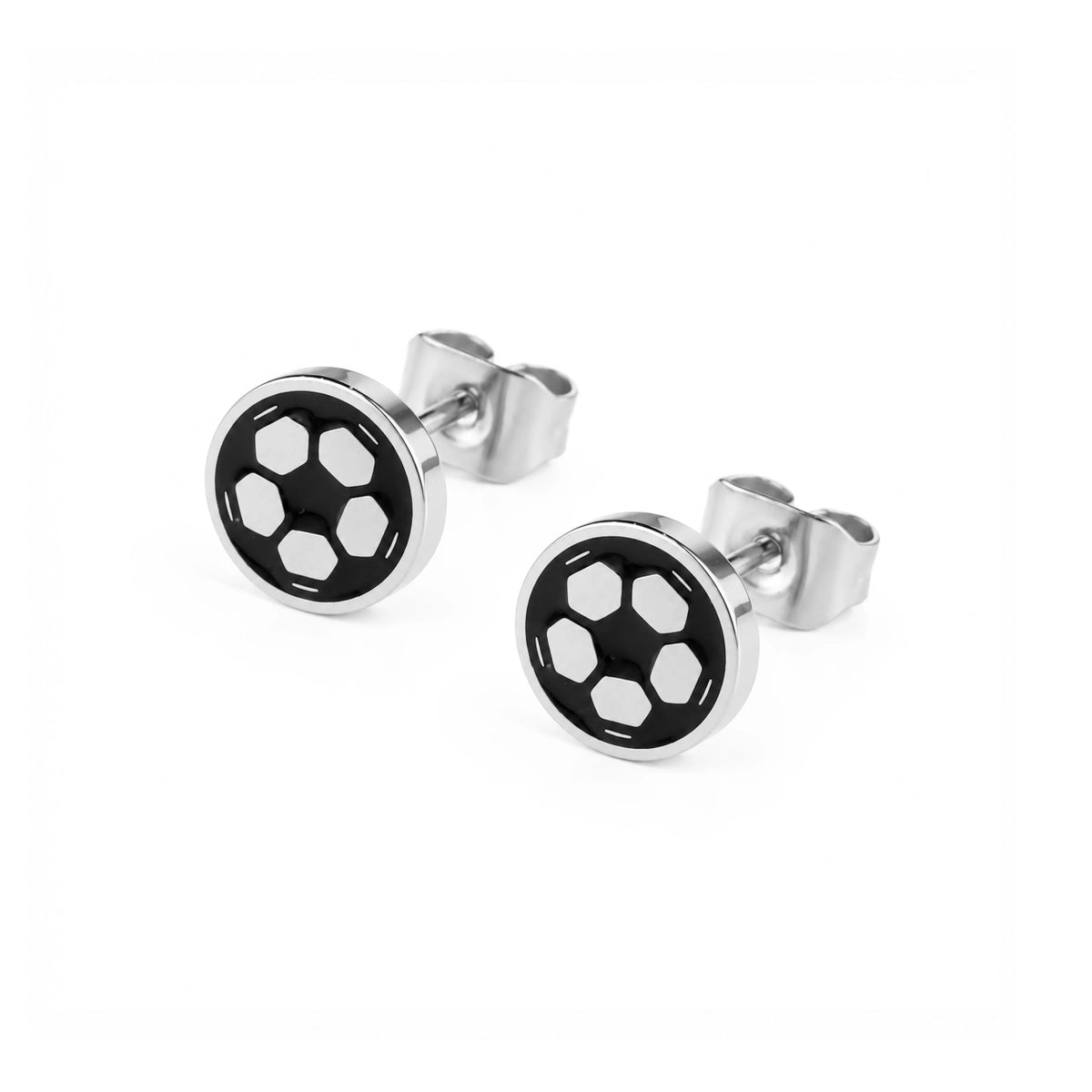 Soccer Days Stud Earrings - Black