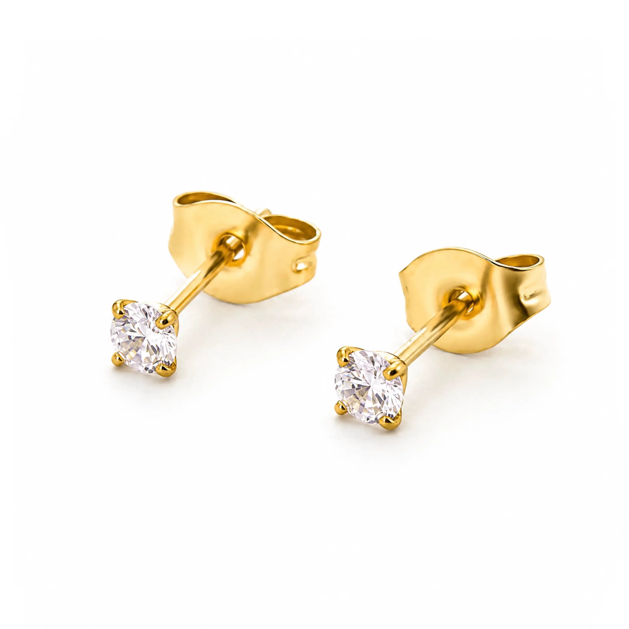 Sparkle Stud Earrings - Yellow Gold
