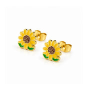 Sunny Sunflower Stud Earrings