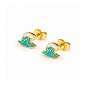 Ocean Wave Stud Earrings