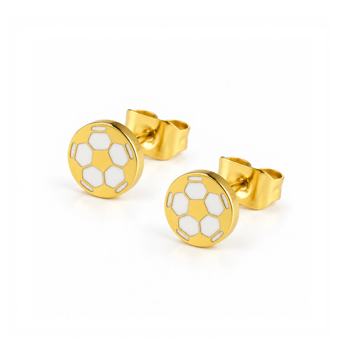 Soccer Days Stud Earrings - White
